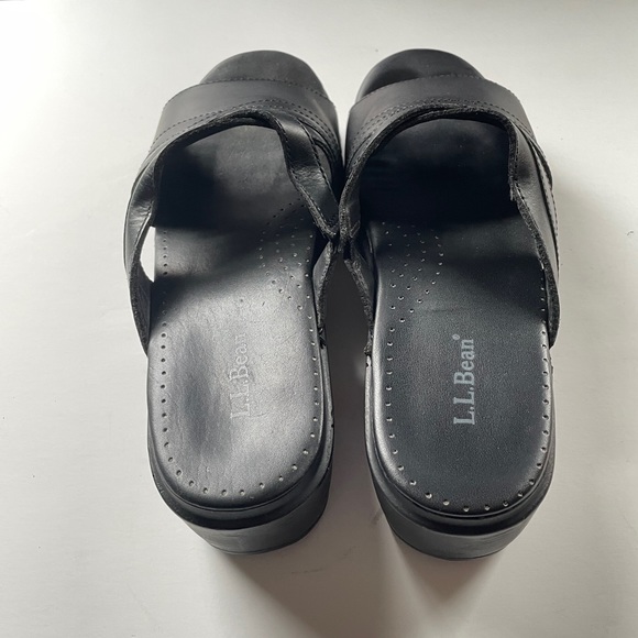 LL Bean women’s black leather sandals Sz 8 - Picture 4 of 5